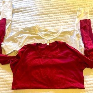 Lululemon Athletica Red and White Tops